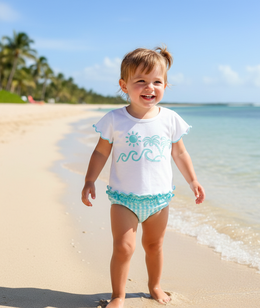 Conjunto Niña Baño Vichy