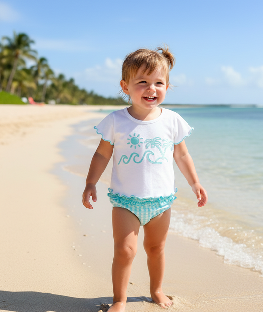 Conjunto Niña Baño Vichy