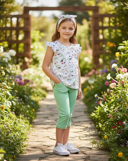 Conjunto Leggings Flores Lazo