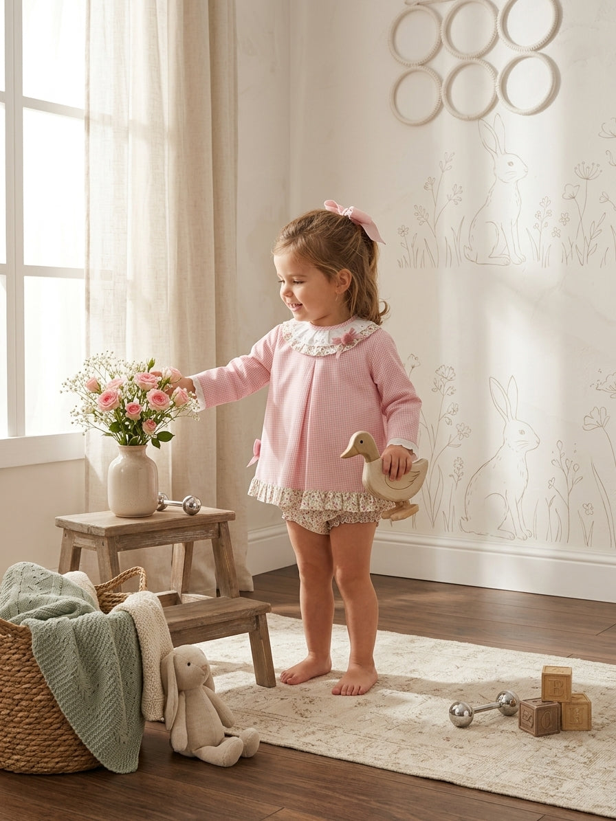 Jesusito Vichy Rosa Belén Costalas | Moda Infantil | Sonajero Kids