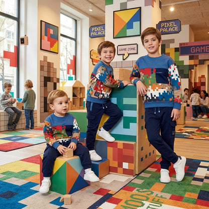 Conjunto Infantil Pixel Art: Sudadera y Jogger Cargo | Boboli | Sonajero Kids