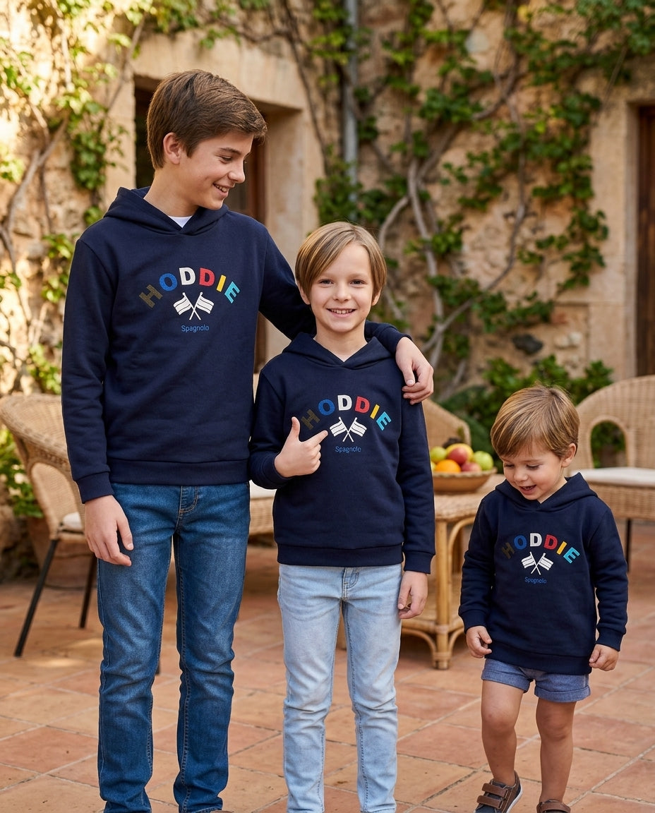 Sudadera Azul Marino HOODIE Spagnolo Niño | Sonajero Kids