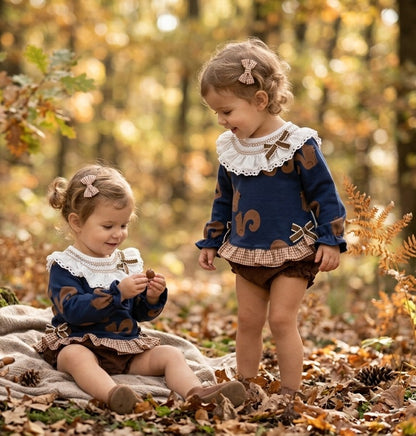 Conjunto Infantil de Ardillas y Pana | Moda Infantil | Sonajero Kids
