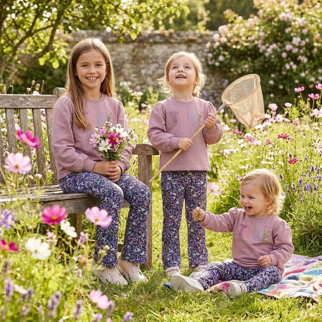 Conjunto Sudadera Rosa y Leggings Florales para Niña | Moda Infantil | Sonajero Kids