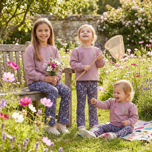 Conjunto Sudadera Rosa y Leggings Florales para Niña | Moda Infantil | Sonajero Kids