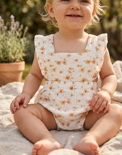 Pelele Floral Naranja