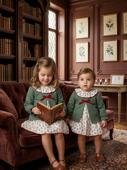 Conjunto Infantil Verde Oliva y Flores | Sonajero Kids