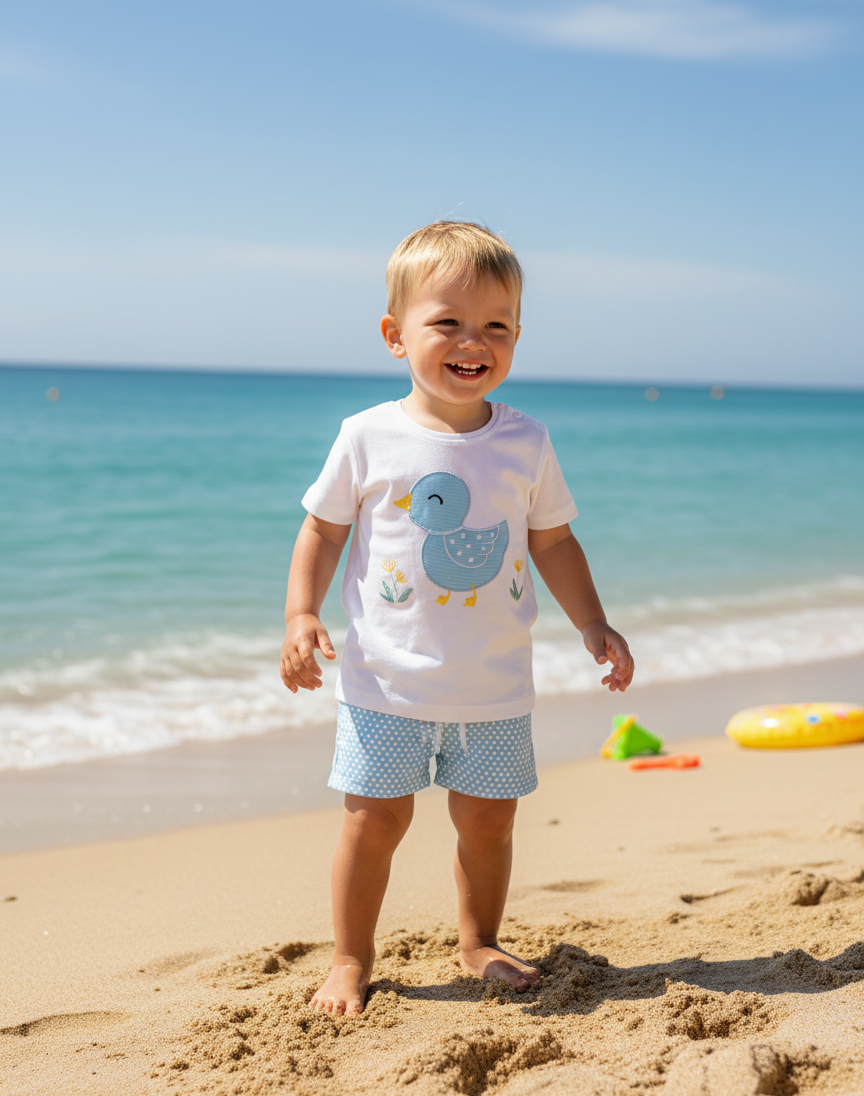 Conjunto Baño Niño Pollito Celeste
