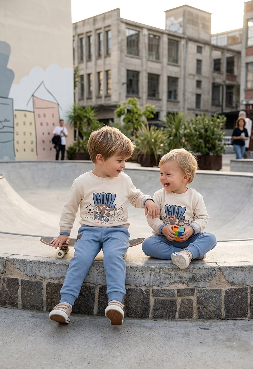 Conjunto Bebé y Niño Cool Bear Azul y Beige | Moda Infantil | SOnajero Kids
