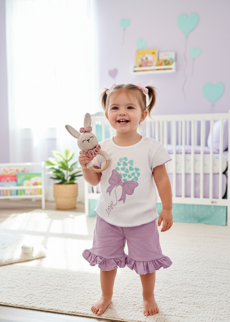 Conjunto Love Lazo Lila