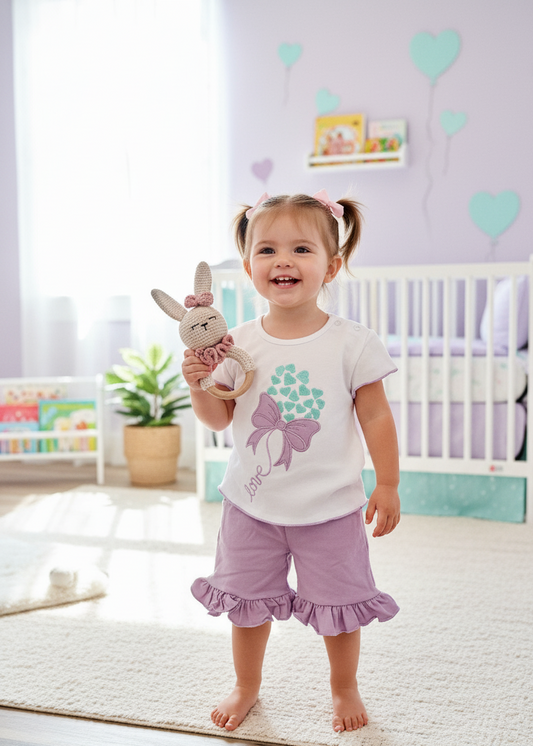 Conjunto Love Lazo Lila