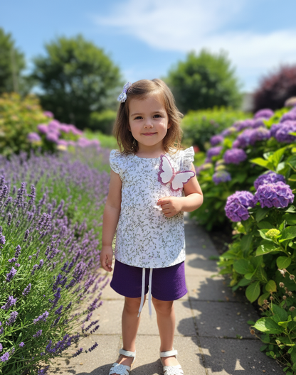 Conjunto Short Camisesta Lila