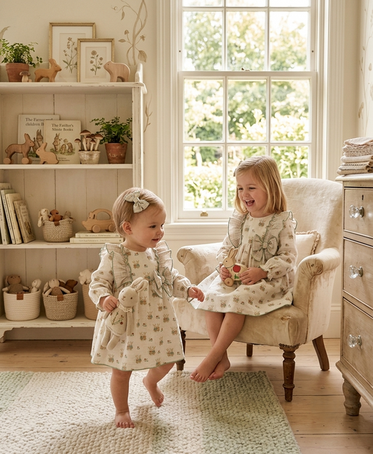 Vestido Conejitos con Volantes Vichy Verde | Moda Infantil | Sonajero Kids