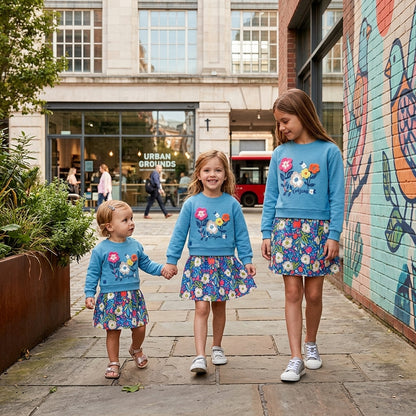 Vestido Infantil Azul Floral | Moda y Comodidad | Boboli | Sonajero Kids