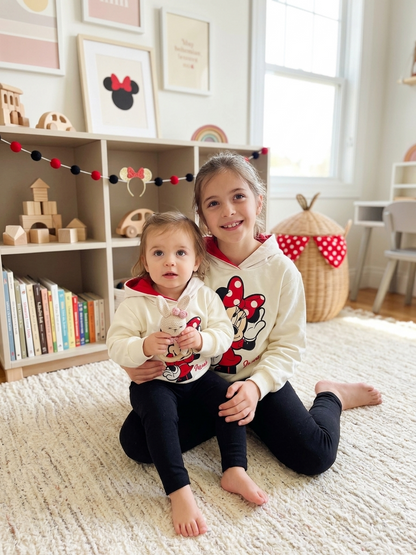 Conjunto Chándal Minnie Mouse Niña Negro y Crema | Sonajero Kids