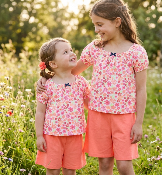 Conjunto Chicco Floral Naranja