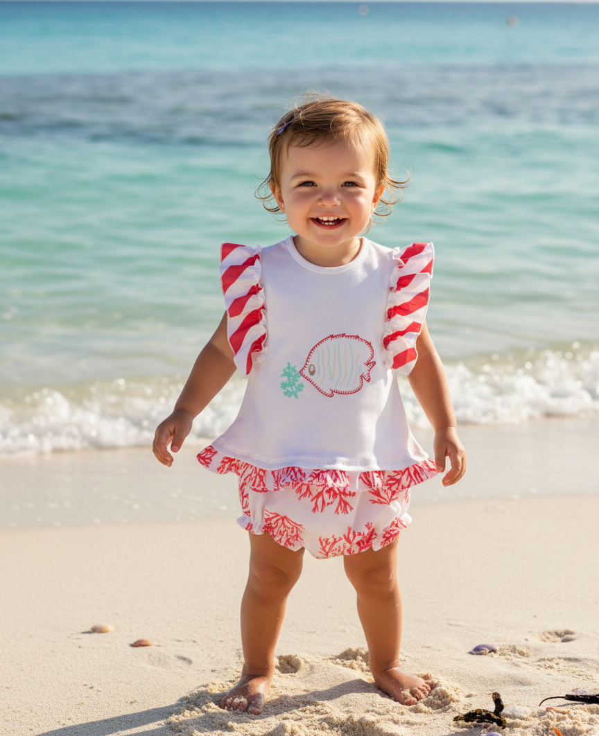 Conjunto Niño Pez Mar