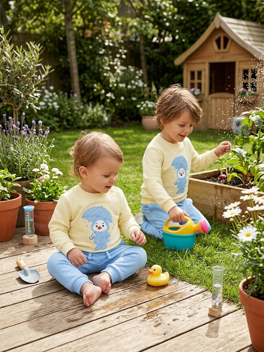 Conjunto Chándal Infantil Pollito Amarillo y Azul | Sonajero Kids