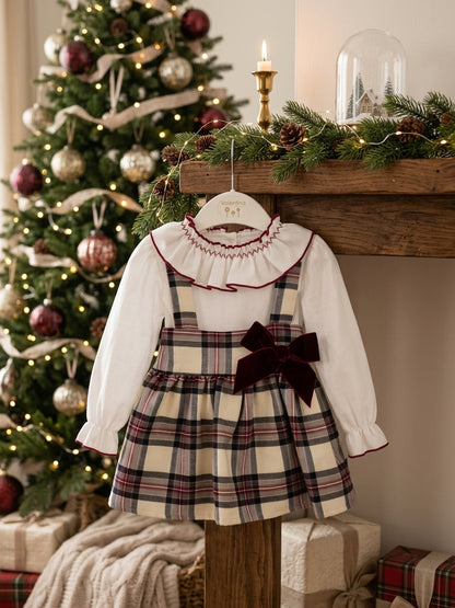 Conjunto 3P Niña Cuadros Valentina Navidad