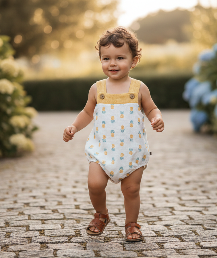 peto de niño con estampado de piñas