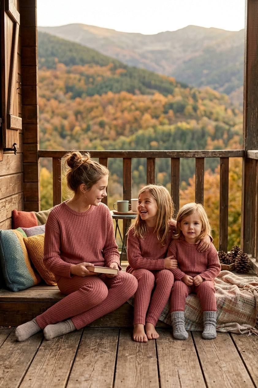 Conjunto Infantil de Canalé Terracota | Colección Punto Sonajero Kids