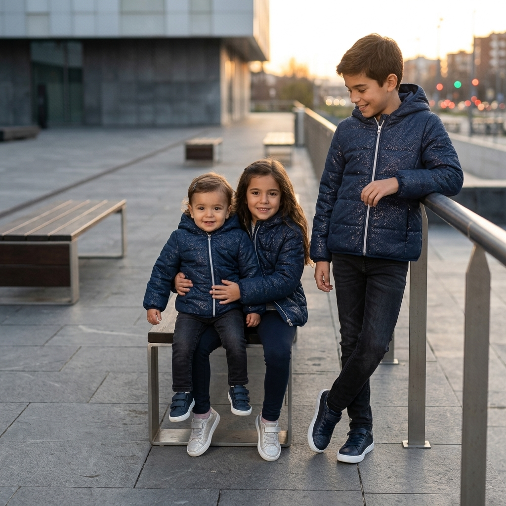 Chaquetón Acolchado Azul Marino con Capucha | Sonajero Kids