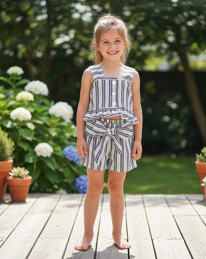 Conjunto Short Rayas Marino