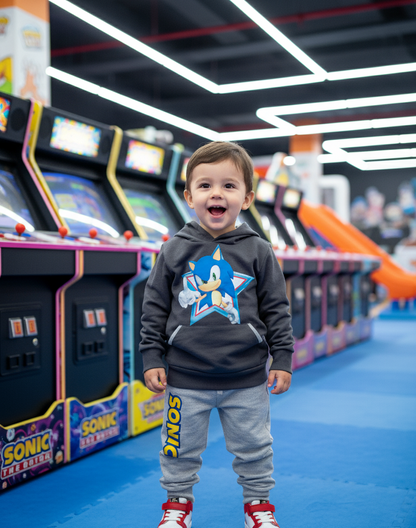 Conjunto Gris Niño Sonic