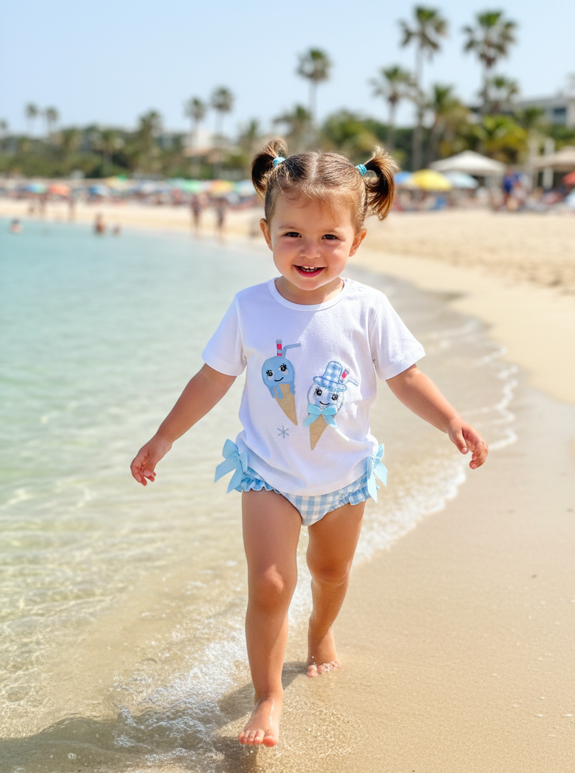 Conjunto Niña Baño Dos Helados
