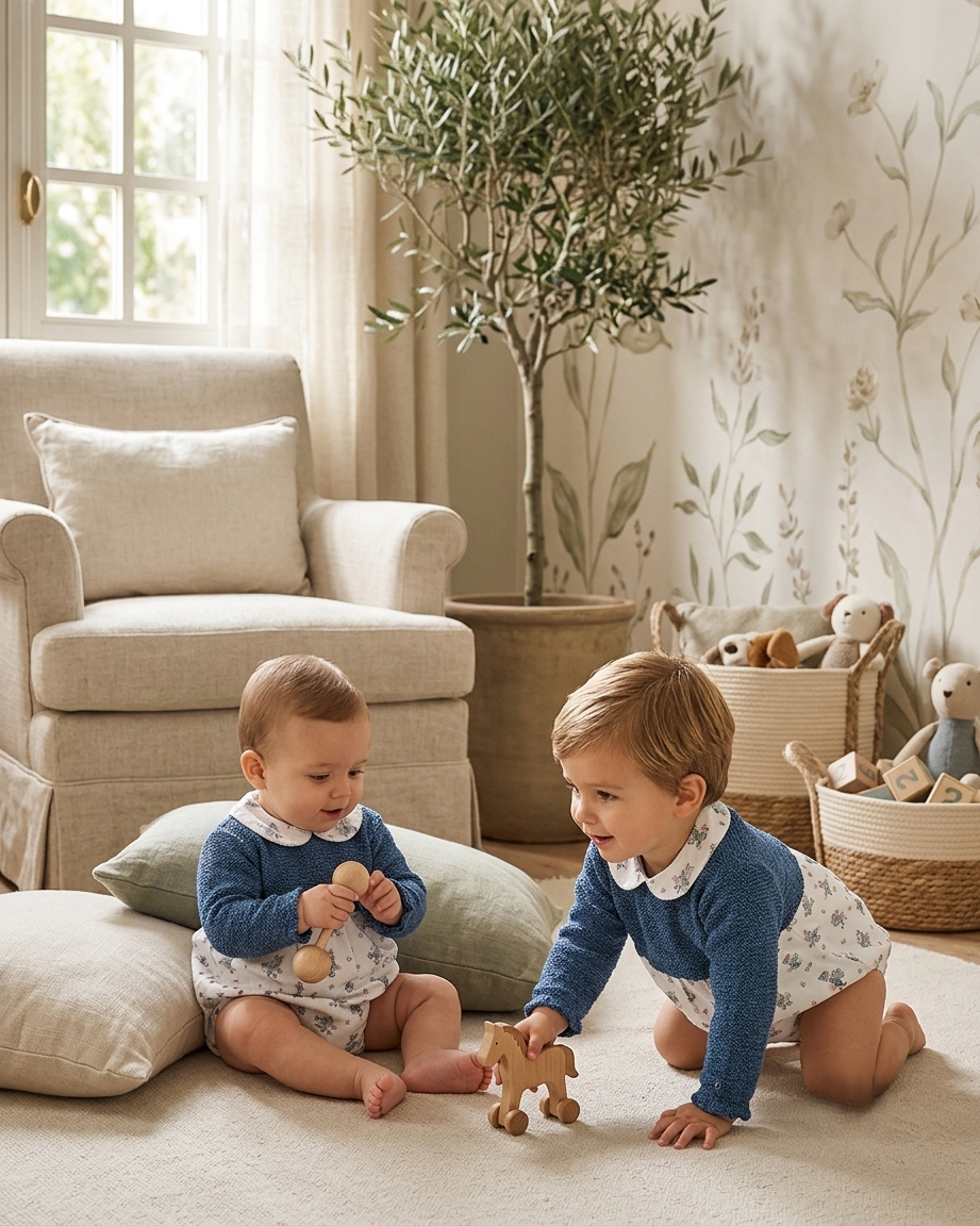 Pelele Combinado de Punto y Estampado para Bebé |Sonajero kids