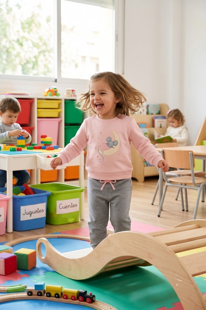 Conjunto Infantil de Sudadera Rosa y Pantalón Gris | Sonajero Kids
