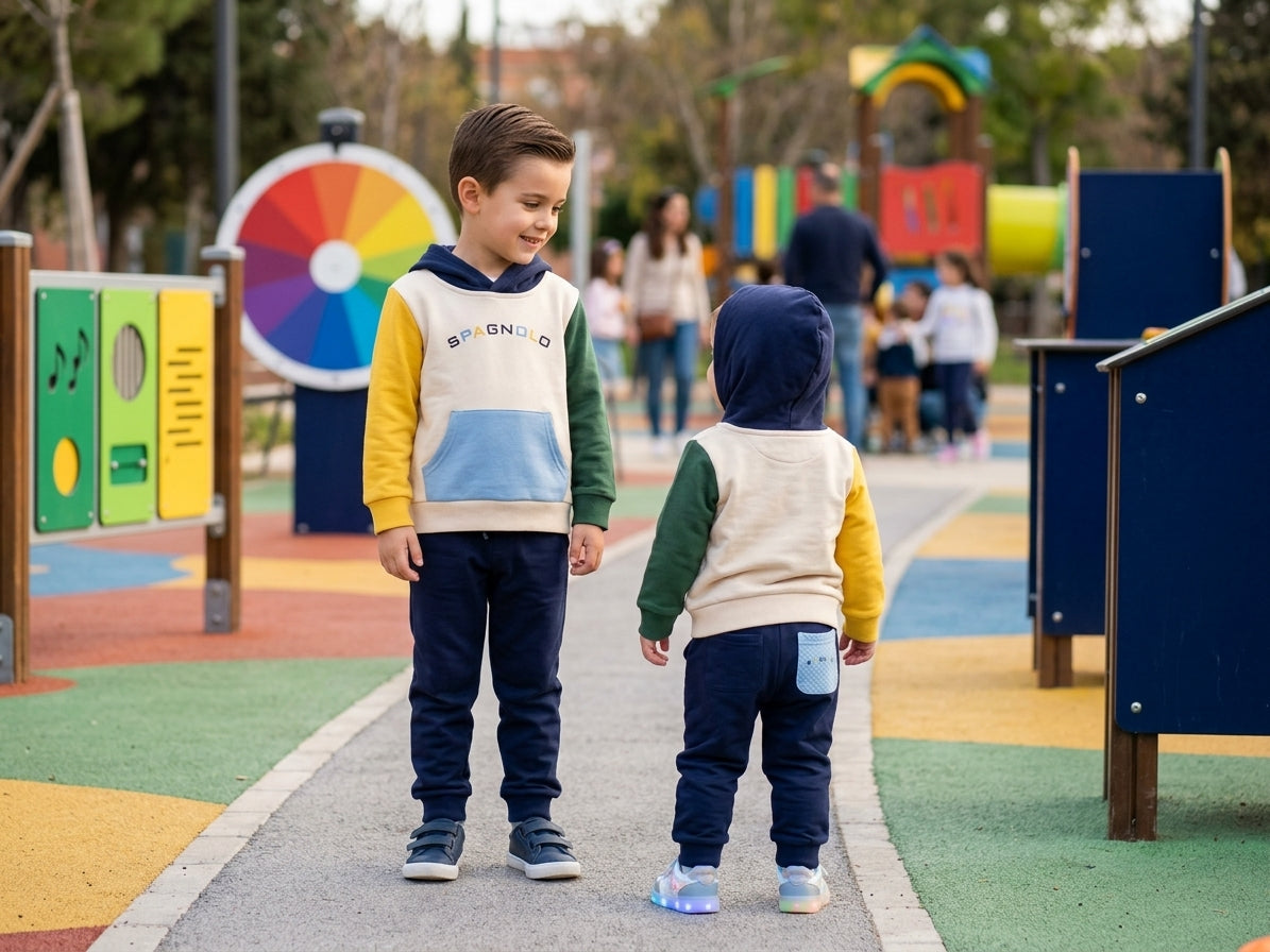 Conjunto Infantil Tricolor Spagnolo | Moda Niños Cómoda y Juvenil | Sonajero Kids