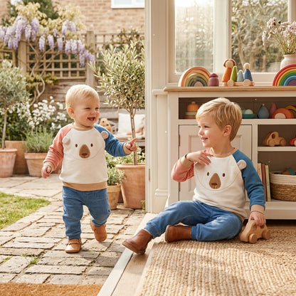 Conjunto Infantil Sudadera Oso y Pantalón Denim | Moda Bebé | Boboli | Sonajero Kids