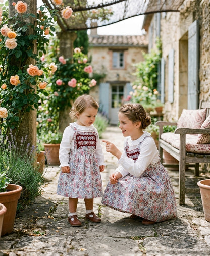 Vestido Infantil Estampado Paisley y Detalle Nido de Abeja | Sonajero Kids