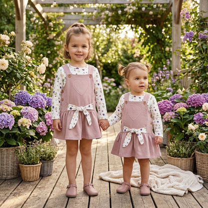 Pichi Rosa y Camiseta Floral Niña | Sonajero Kids