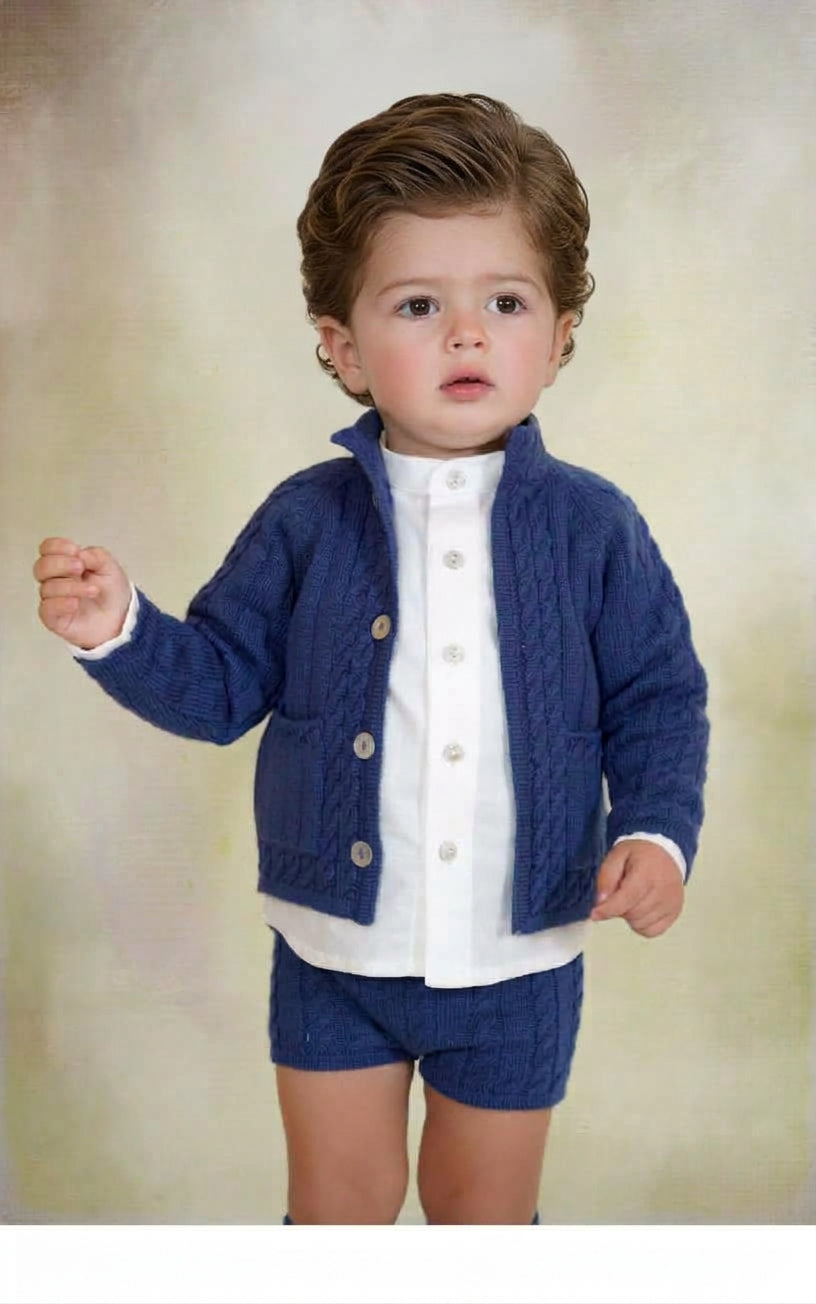 Conjunto Punto Niño Azul Marino | Rahigo Moda Infantil | Sonajero Kids