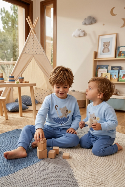 Conjunto Chándal Osito Infantil Azul | Sonajero Kids