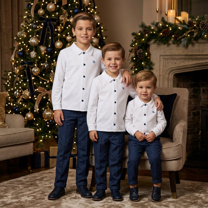 Conjunto de Camisa y Pantalón Navideño para Niño | Moda Infantil | Sonajero Kids