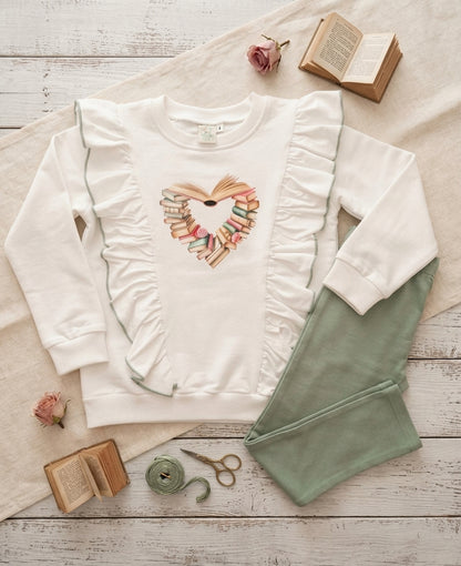 Conjunto Leggins Libro Corazon Beige