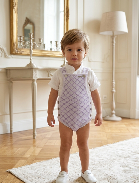 Conjunto Peto Blanco Lila