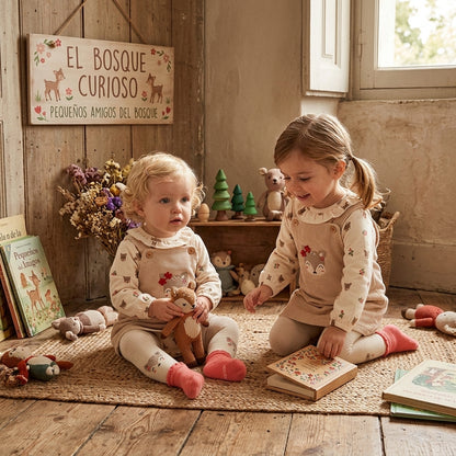 Conjunto Bebé Pichi Pana Beis y Camiseta Ciervo | Moda Infantil | Boboli  | Sonajero Kids