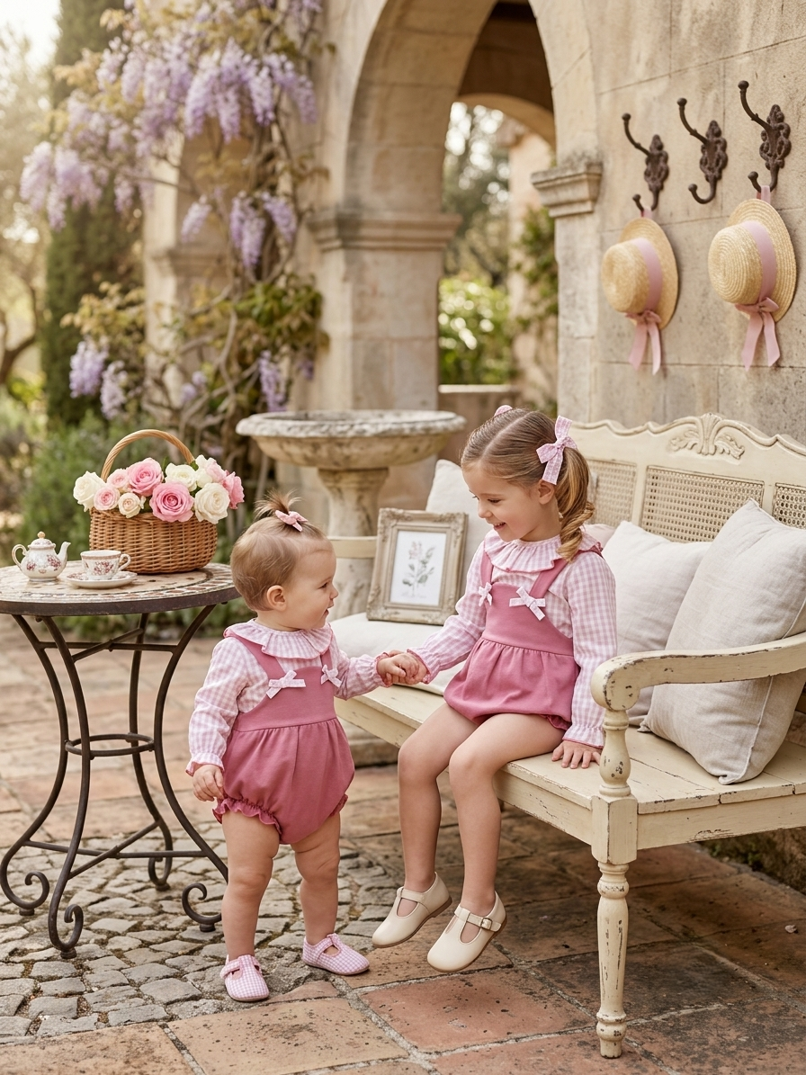Conjunto Cuadro Gingham y Ranita Rosa Viejo | Sonajero Kids
