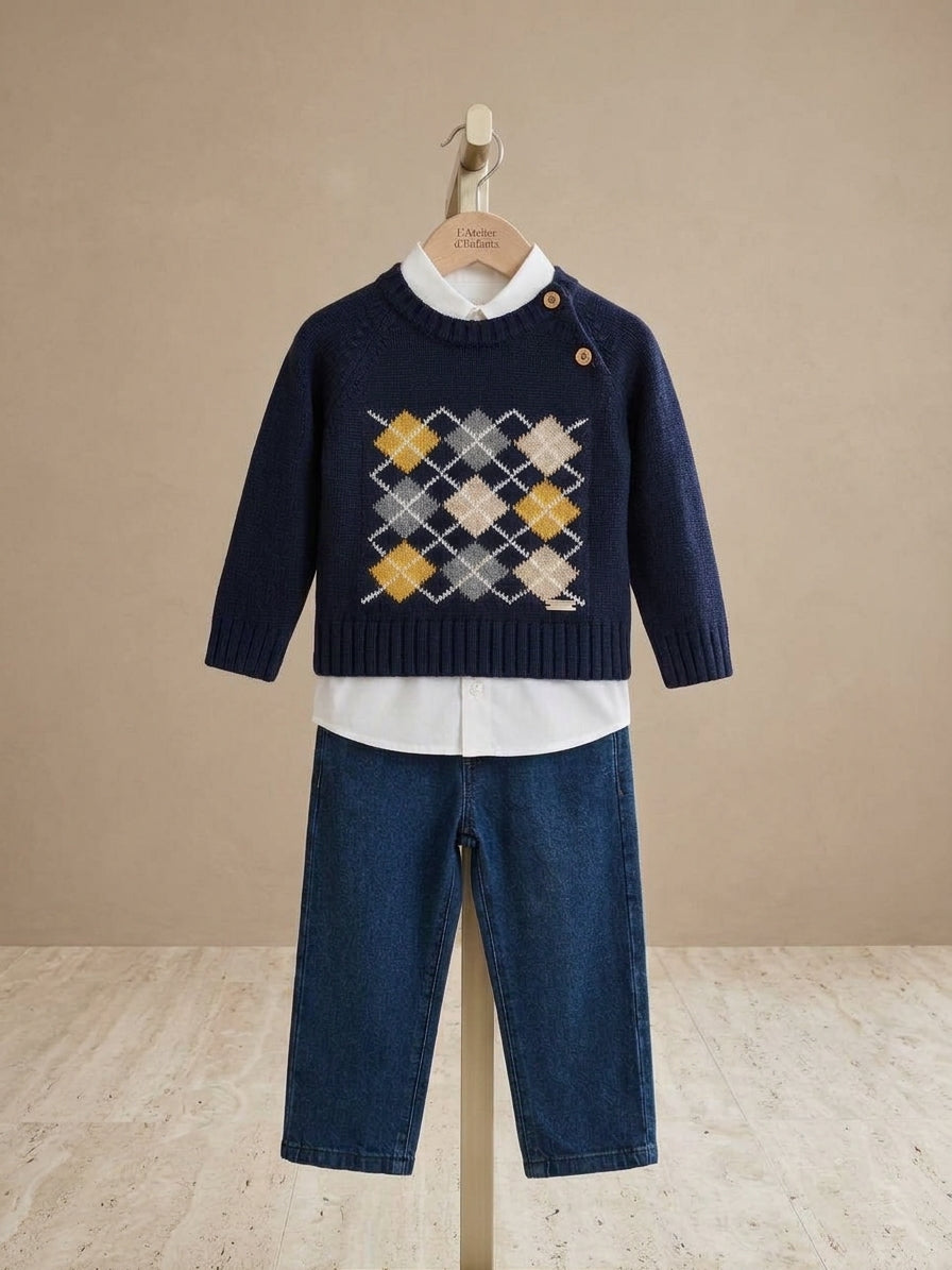 Conjunto 3P Niño Rombos Jersey Valentina