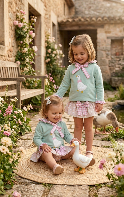 Conjunto Infantil Pato Mint y Rosa | Moda Infantil | Sonajero Kids
