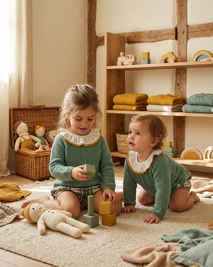 Conjunto de Punto Verde y Pololo Cuadros | Sonajero Kids