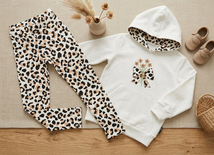 Conjunto Leggins Lazo Flores Blanco