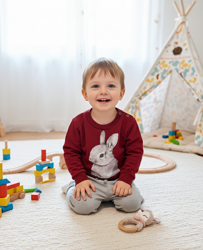 Conjunto Conejo Burdeos