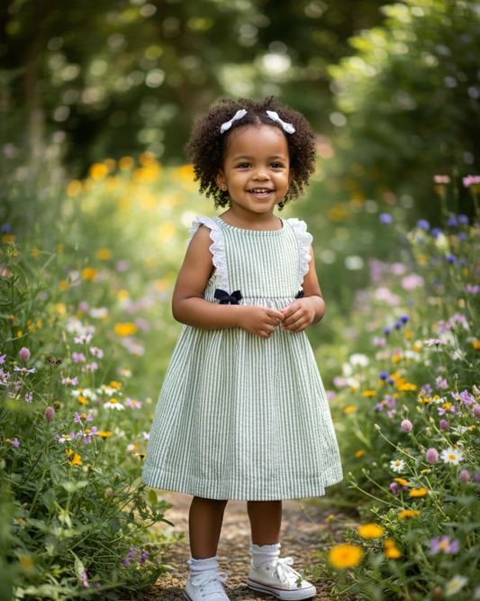 Vestido Rayas Verde Agua