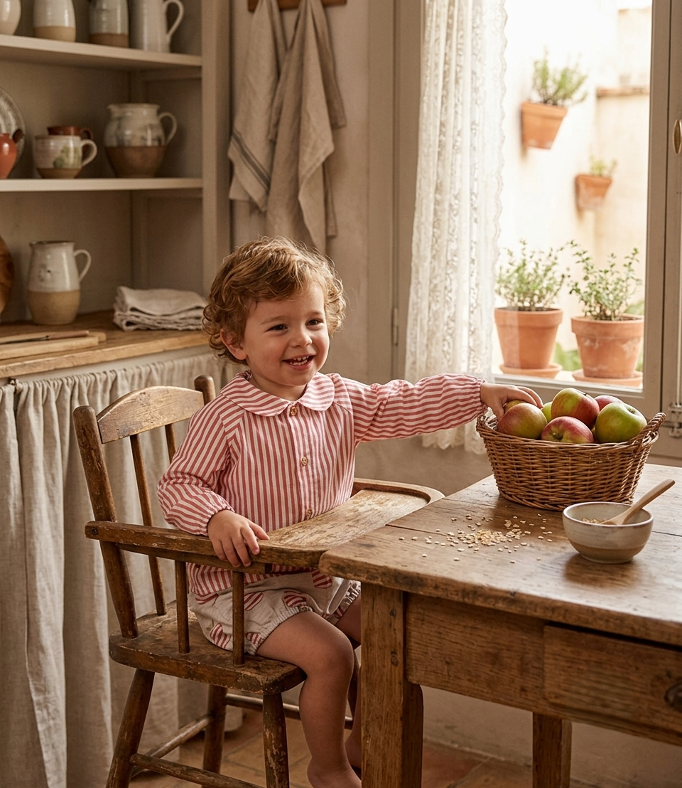 Conjunto Infantil Blusa Rayas y Culetín Manzanas | Sonajero Kids