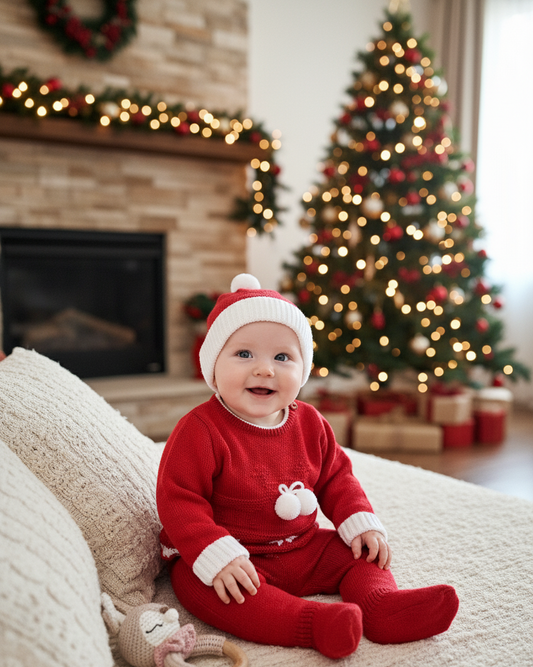 Conjunto Lana Bebe Rojo